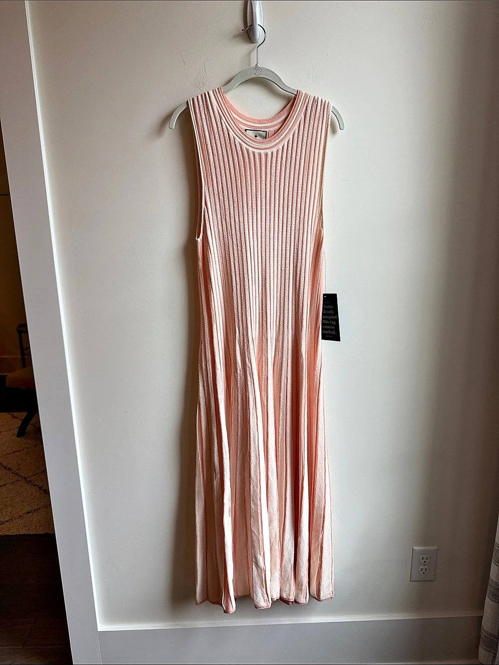 Tuckernuck Pink & White Striped Maxi Dress Size Large NWT